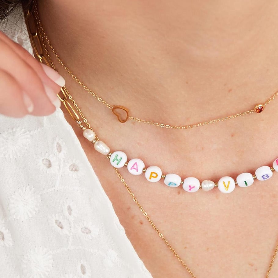Birthstone necklace January gold Picture5